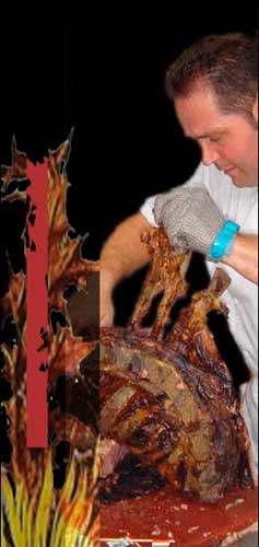 Karlos Ibarrondo despiezando un costillar de ternera 