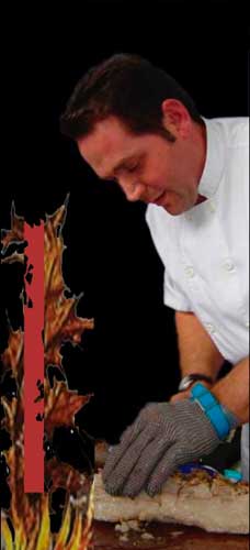 Karlos Ibarrondo despiezando un costillar de ternera 