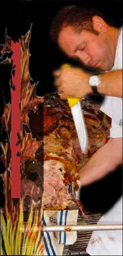 Karlos Ibarrondo despiezando un costillar de ternera 